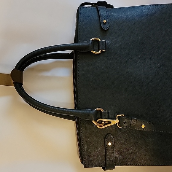 NWOT Cristhelen B Purse Tote Bag Leather? Blue Shoulder Strap Gorgeous Heavy - Picture 3 of 16